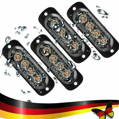 4x auto FRONT Blitzer indicatore di allarme FLASH STROBE LAMPADA 12v 24v 12w CAMION 
