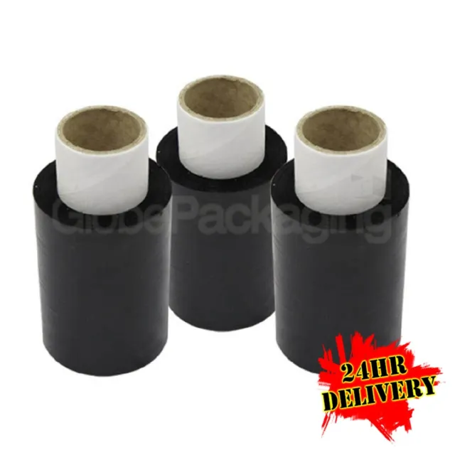 40 Rolls Of BLACK Mini Handy Pallet Stretch Shrink Wrap
