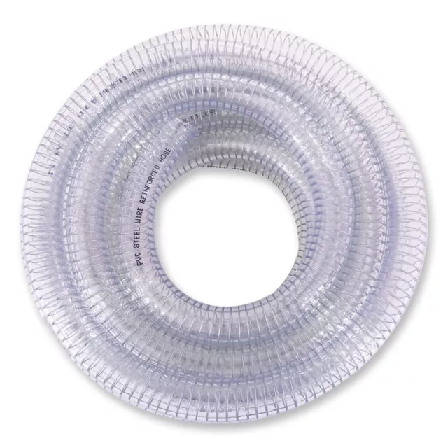 DAVCO 1 ID - 5 ft Steel Wire Reinforced Vinyl Tubing Flexible Clear Plastic Heav