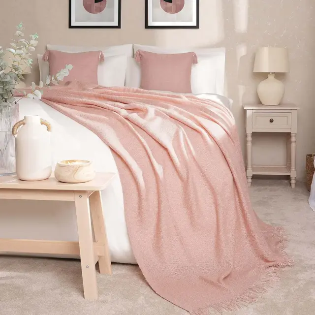Sofá cama Highams grande imitación mohair tirado sobre manta sillón colcha de lujo, -