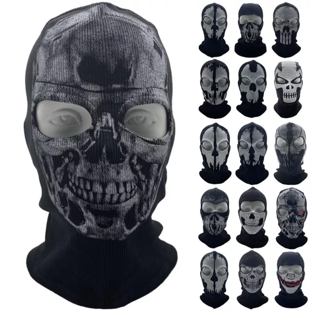 Motorcycle Windproof Balaclava Ghost Skull Face Mask Shield Ski Mask Neck Gaiter