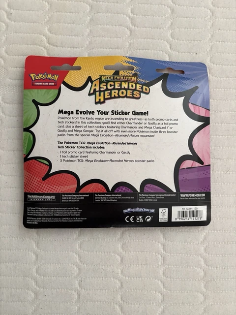 POKÉMON TCG MEGA Evolutions Ascended Heroes Tech Sticker Gastly IN HAND ...