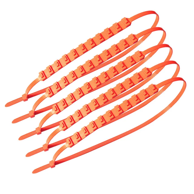 Set Catene Pneumatici 5 Pezzi Auto Flessibile Nylon Fango Antiscivolante da