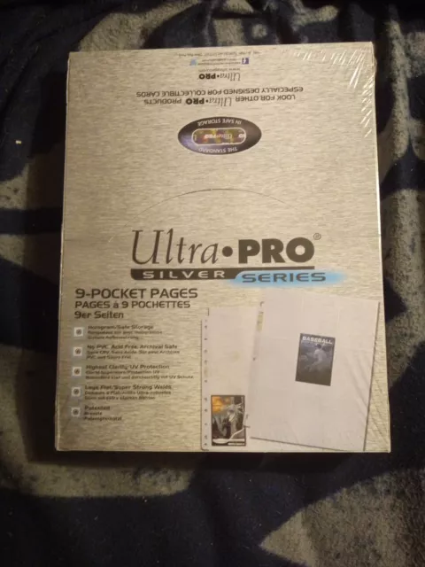 Ultra PRO 9-Pocket SILVER Series PAGES for Standard SIZE Cards 100 Pack BOX