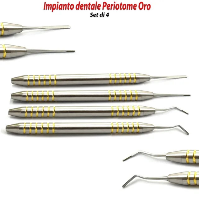 Impianto dentale Periotomo Oro Set di 4 kit di estrazione legamento parodontale