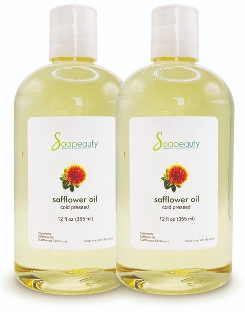 Aceite De Cártamo Alto Oleico Prensado En Frío Natural 100% Puro 24 Oz (2 X 12 Oz)