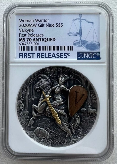 NGC MS70 Niue 2020 Woman Warriors Valkyrie Antiqued Silver Coin 2oz COA