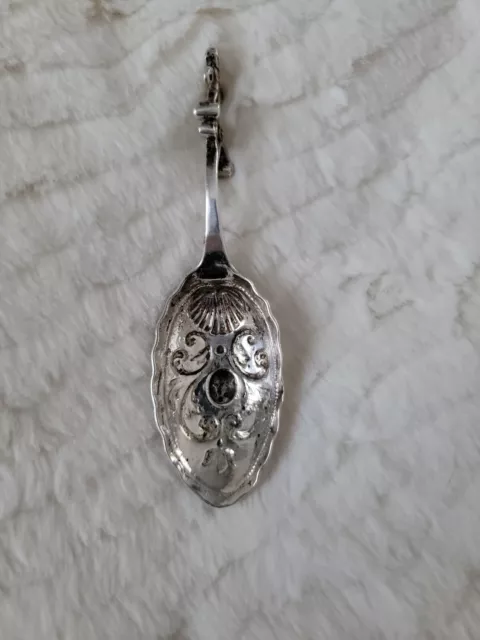 Victorian Dutch Silver Funeral "Weigher of Souls" Monkey Spoon Circa 1888, 26 g