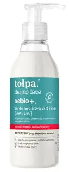 Tolpa Dermo Face Sebio+ Gel Nettoyant Visage Acides Aha+Lha