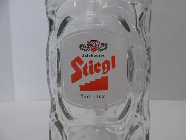 Vintage Stiegl Austrian Glass Beer Stein 2