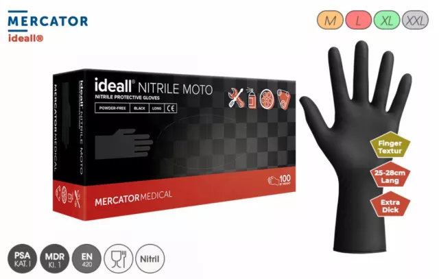 Mercator ideall® Nitril Moto mit längeren Stulpen und erhöhter Wanddicke