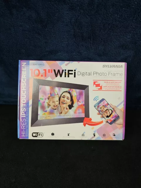 SYLVANIA 10.1 DIGITAL PHOTO FRAME SDPF1095-C NEW IN BOX UNUSED WiFi App Driven
