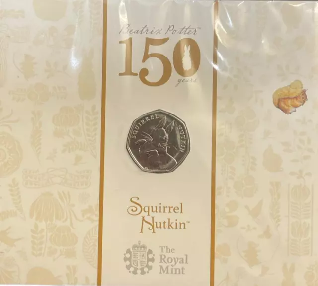 2016 50P - Squirrel Nutkin Fifty Pence - Brilliant Uncirculated - Bu - Coin Pack