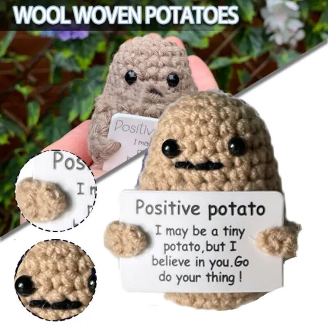 Acheter Poupée à tricoter en laine mignonne de pomme de terre positive  drôle avec carte positive, cartes d'affirmation de positivité, poupée de  pomme de terre tricotée drôle