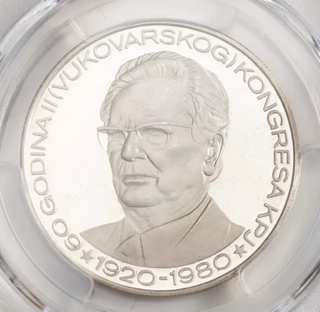 1980, Yugoslavia. Proof Silver 1500 Dinara "Vukovar Congress" Coin. PCGS PR67DC!