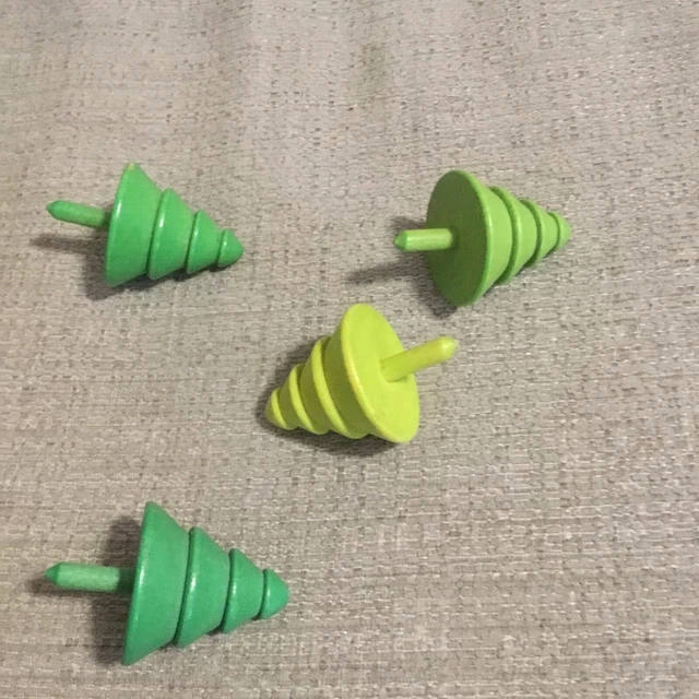 Karl Zahn For Areaware X 4 Tree Tops Green Cypress Wood Spinning Toy Karl Zahn For Areaware X 4 Tree Tops Green Cypress Wood Spinning Toy