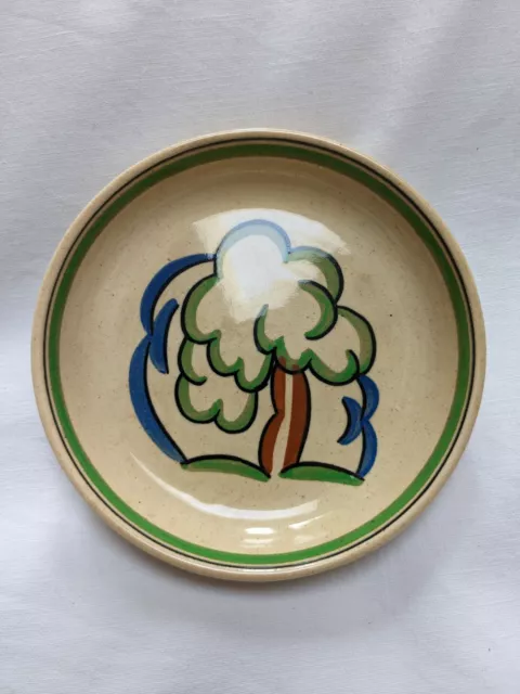 Small 1930's Art Deco ASHTEAD POTTERS 'Tree' Design Pottery Pin / Trinket Dish