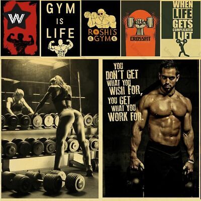 Gym Metal Tin Sign Posters Strong Woman Bodybuilding Plaques Wall Sticker Plates