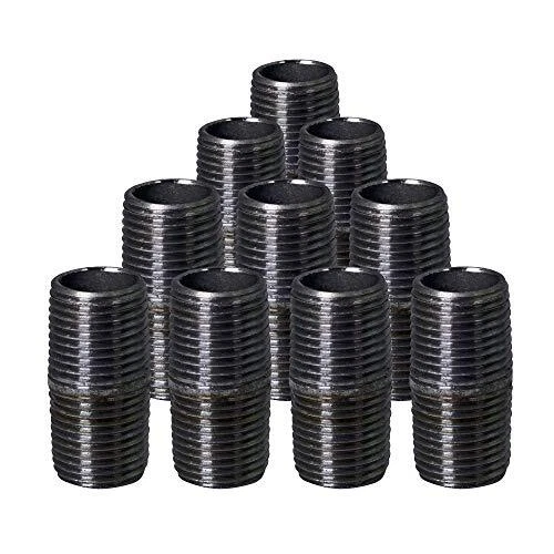 OQCM1000-10 Steel Nipple Pipe Fitting, Black, 10 Pack 1" x 1" Pack Of 10