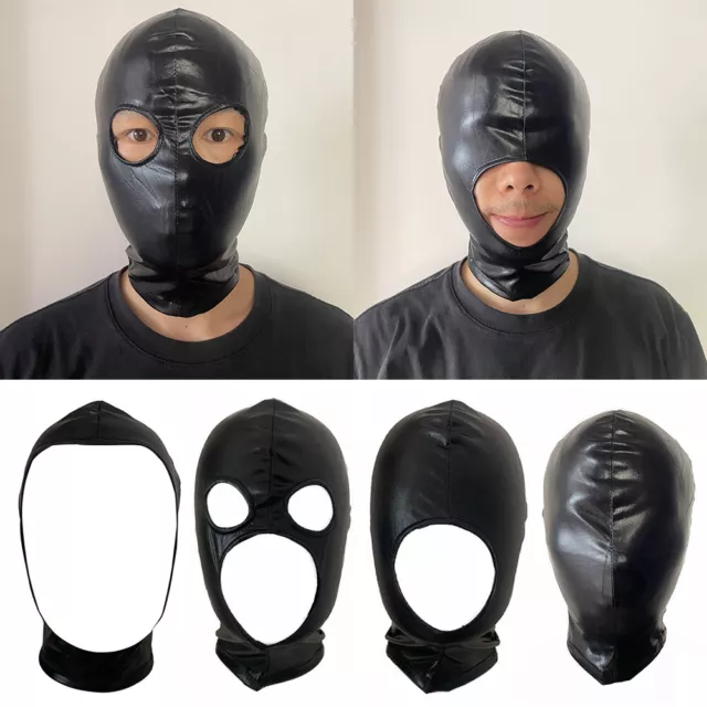 Adults Full Face Mask Sexy Open Mouth Eye Headgear Blindfold Cosplay Accessories