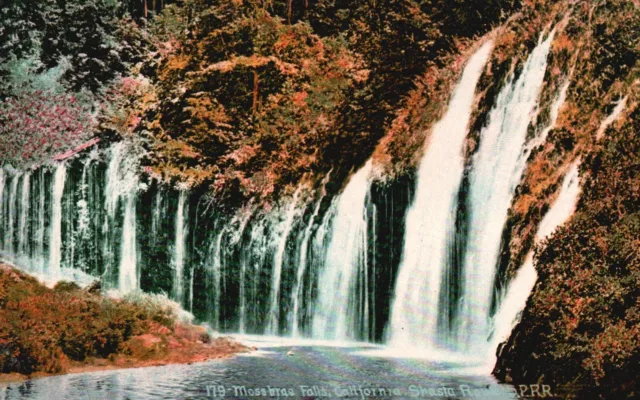 Postcard CA Mossbrae Falls California Shasta Route S.P.R.R. Vintage PC f4754