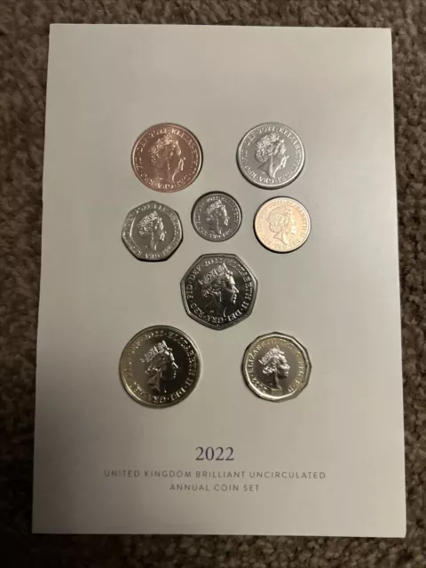 2022 UK Brilliant Uncirculated Royal Mint 8 Coin Set Definitive Annual Coin Set