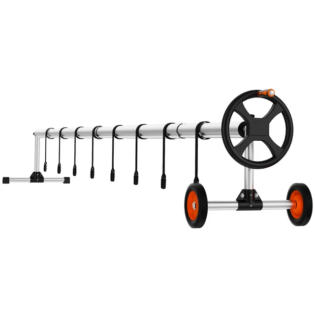 Kit Enrouleur Pour Couverture De Piscine - 8 Pinces & Sangle 1.76m - Facile à Installer, Pour Bâche Solaire Jusqu'à 1.5cm
