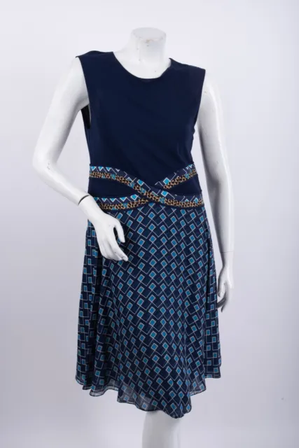 Diane Von Furstenberg DVF Womens Dress Sz 8 Blue Fit & Flare Knee Length NWT