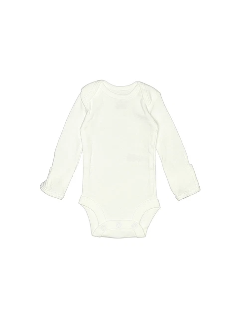 Carter's Boys White Long Sleeve Bodysuit Preemie/Up to 7 lb.