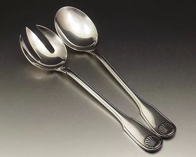 Christofle Modele Vendome Couvert De Service A Salade En Metal Argente Vers 1970