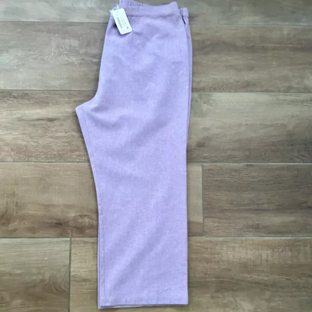 Lily Ella Lilac Cropped Trousers Gorgeous 100% Cotton Size UK 20 NWT
