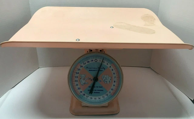 AMERICAN FAMILY Nursery Scale 1960s Vintage Pink Baby 30 LBS Hard Plastic Tray