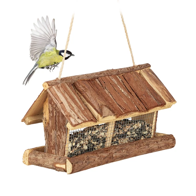 Mangeoire Oiseaux Lionto Avec Support - Nichoir Balcon Jardin Pour Oiseaux Sauvages, Nourriture Protégée