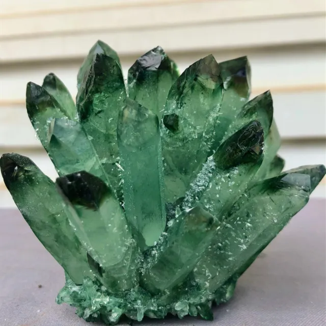 397g New Find Green Phantom Quartz Crystal Cluster Mineral Specimen Healing