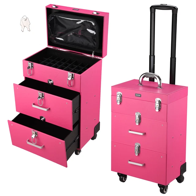 Byootique Pro Nail Polish Organizer Large Makeup Train Case Rolling Makeup Byootique Pro Nail Polish Organizer Large Makeup Train Case Rolling Makeup