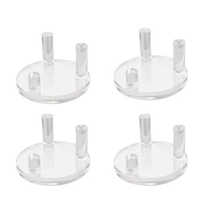 4 confezioni supporto per display a roccia 1,9 pollici, acrilico quadrato a tre peg T7H6