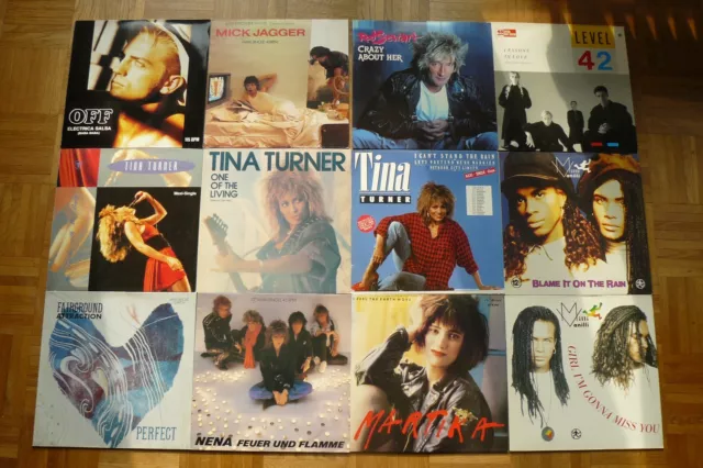 Schallplattensammlung 62 Maxi Singles, 80er Jahre Vinyl, 12 inch, 30 cm Konvolut