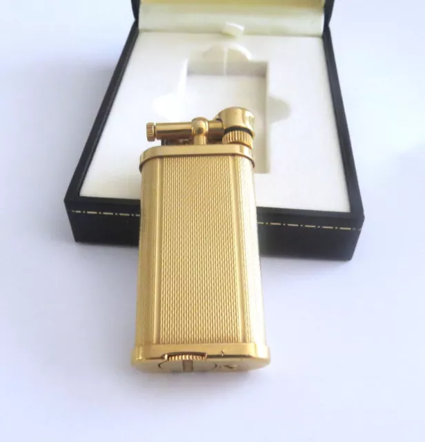 ALFRED DUNHILL RETRO Gold Gas Sylphide UNIQUE Lighter UL1401 W/Original ...