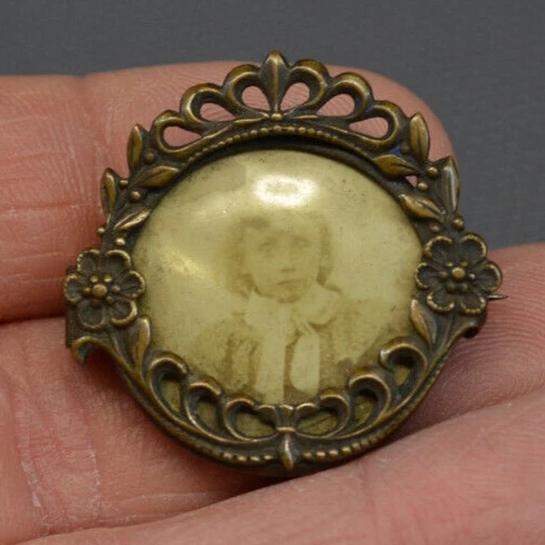 Broche Ancienne Or De Tolède Damasquinée - Tête D'homme Africain Et épée, Bijou Vintage