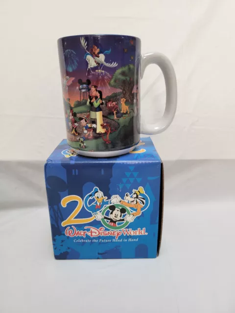 NIB Walt Disney World 2000 - Celebrate The Future Hand in Hand -Coffee Mug Cup