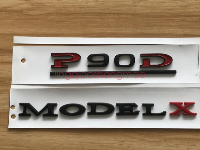 MATTE RED BLACK MODEL X P90D Letter Emblem Badge 3D Logo Sticker for