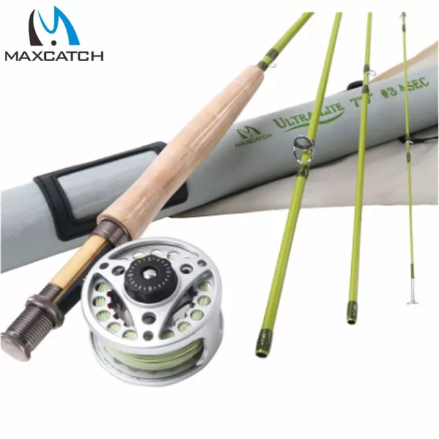 Maxcatch 1/2/3WT Fly Rod Combo Medium-Fast Fly Fishing Rod & Fly Reel & Fly line