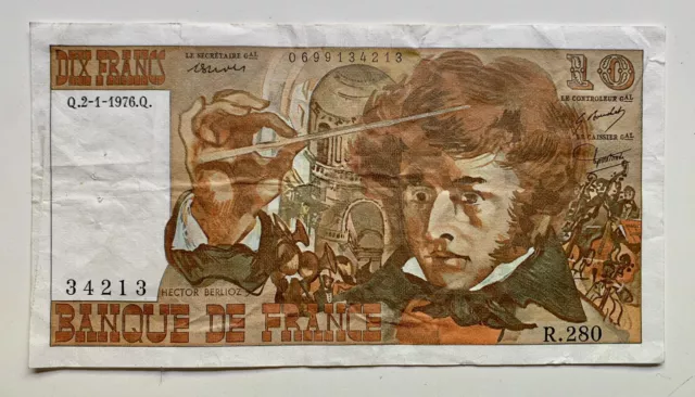 Billete FRANCIA 10 Francos 1976 France. Francs. Berlioz