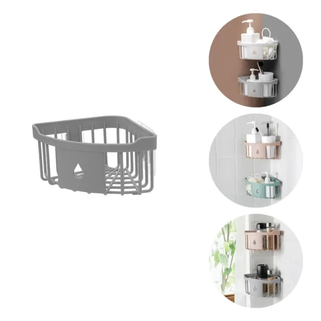 Estante de almacenamiento de cocina con pegamento para ahorrar espacio montaje en pared baño esquina de baño