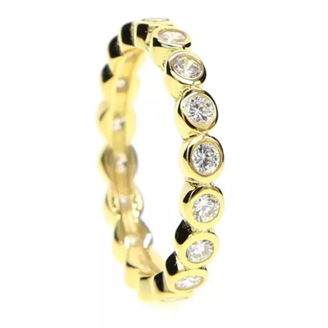 Damen Ring Gold Zirkonia 18 Karat vergoldet gelbgold WASSERFERFEST R5578DL