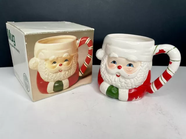 Vintage Santa Claus Mug With Box Candy Cane Handle The Marketplace Taiwan