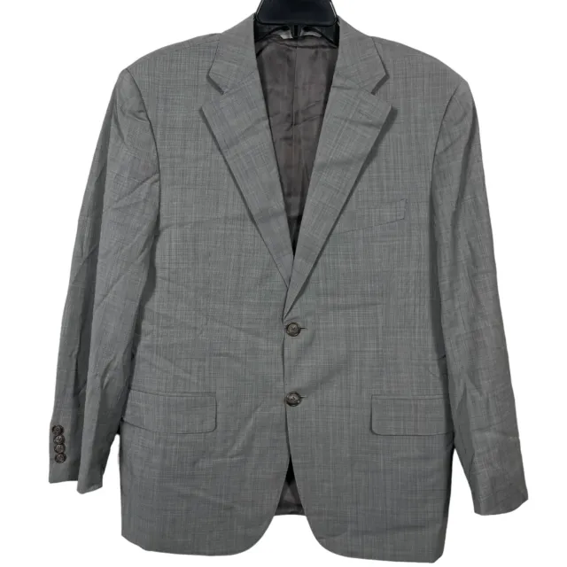 Canali Travel Blazer Mens Italy 50C US 40S 40 Short Wool Gray Grid Current