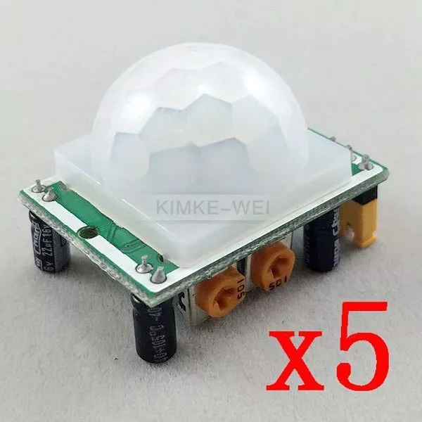 5 x HC-SR501 IR Pyroelectric Human Infrared PIR Motion Sensor Detector Module