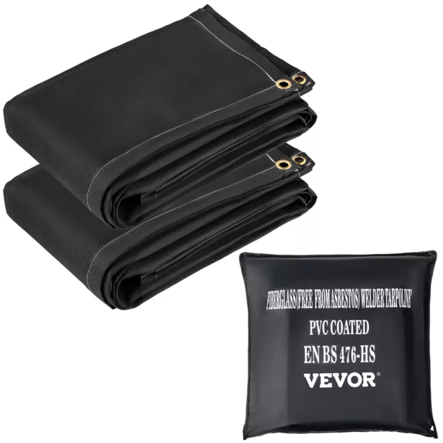 VEVOR Welding Blanket 2pcs 8' X 10' Fire Flame Retardant Fiberglass Grommets