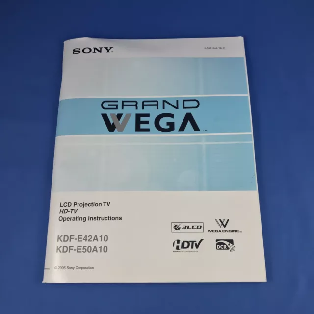 SONY GRAND WEGA KDLE42A10 KDLE50A10 Propietarios Instrucciones de